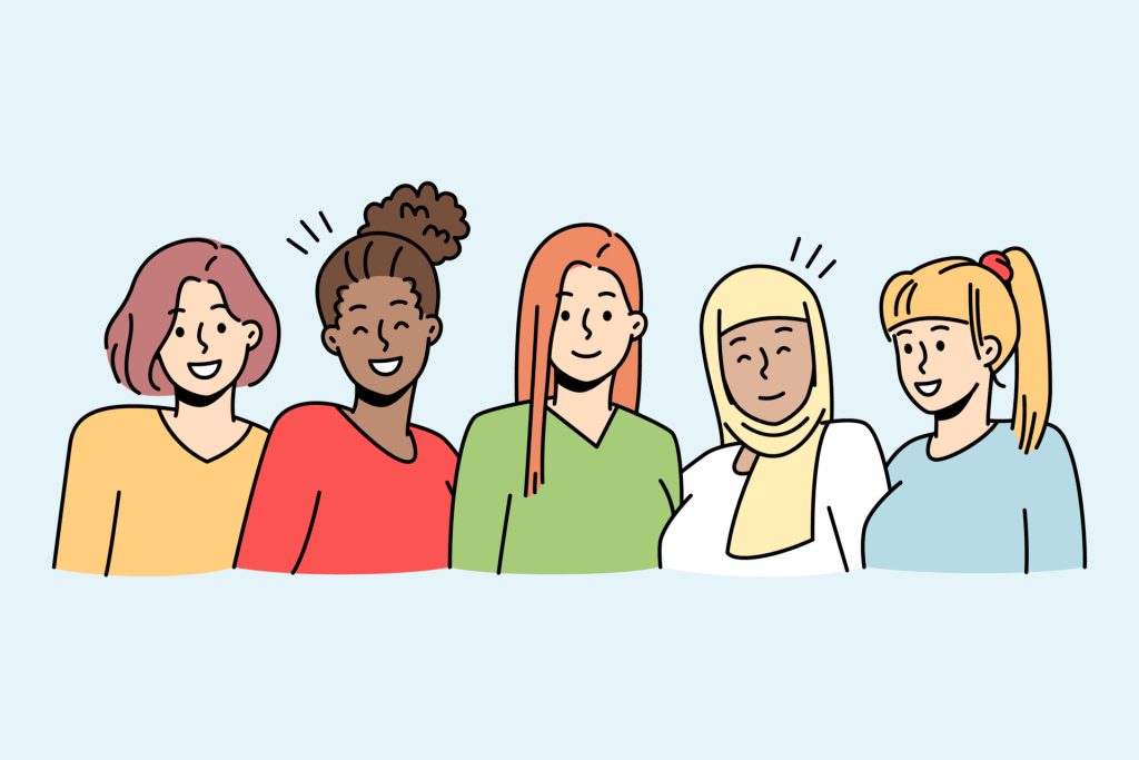 Vecteezyportraitofmultiethnicdiversegirlsposingtogether12983525